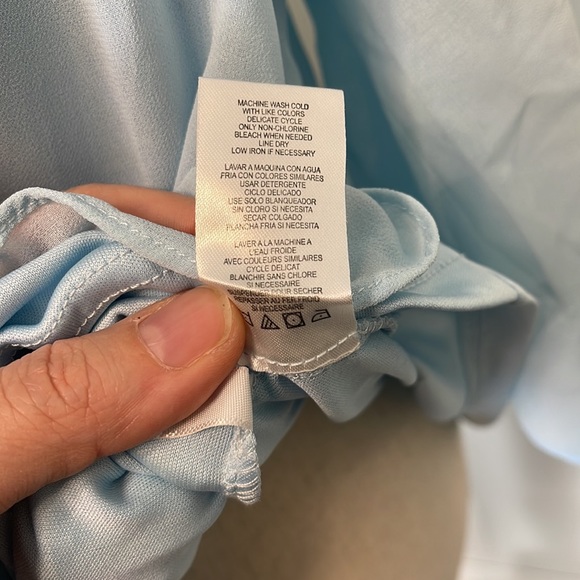Calvin Klein Robins Egg Blue Blouse Size Large - Picture 8 of 9